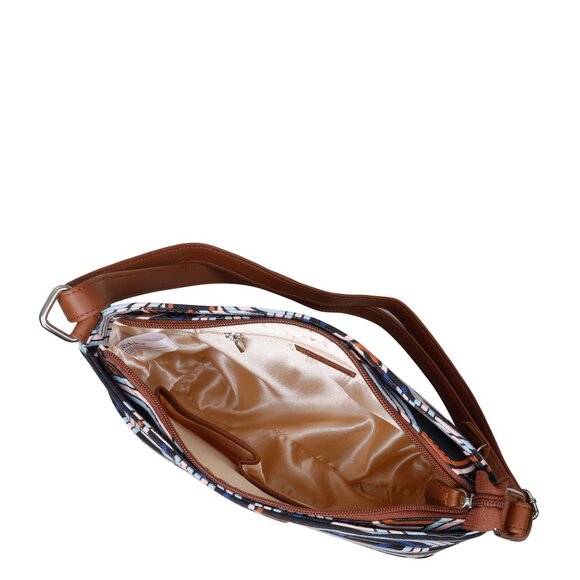 Women’s Handcrafted Crossbody Sling Bag, Abstract Printed Fabric Shoulder Purse - Picture 5 of 10